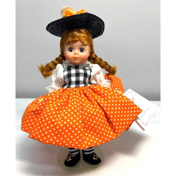 Madame Alexander Miniature Showcase Doll With Orange Polka Dot Dress & Signed St - Picture 1 of 8